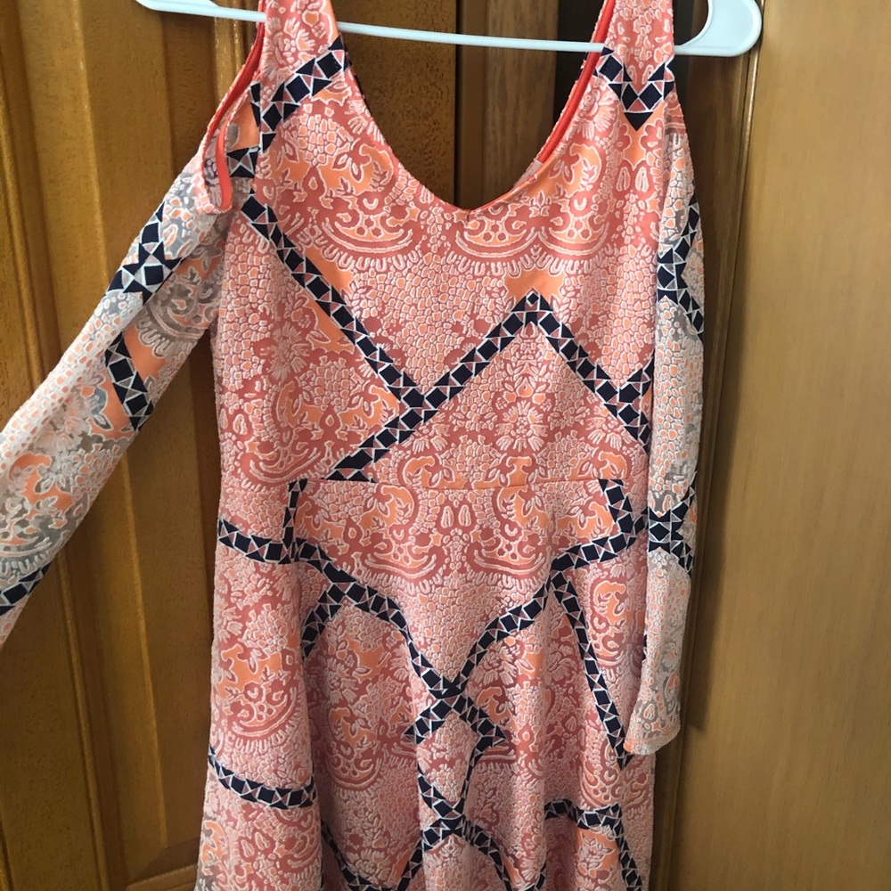 Long sleeve coral dress